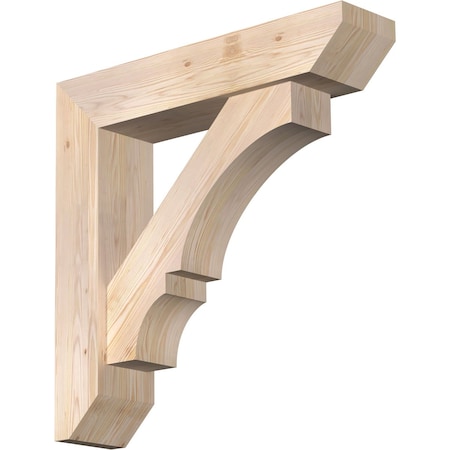 Ekena Millwork Balboa Slat Smooth Bracket w/ Offset Brace, Douglas Fir, 7 1/2"W x 34"D x 34"H BKT0806X34X34BOA06SDF